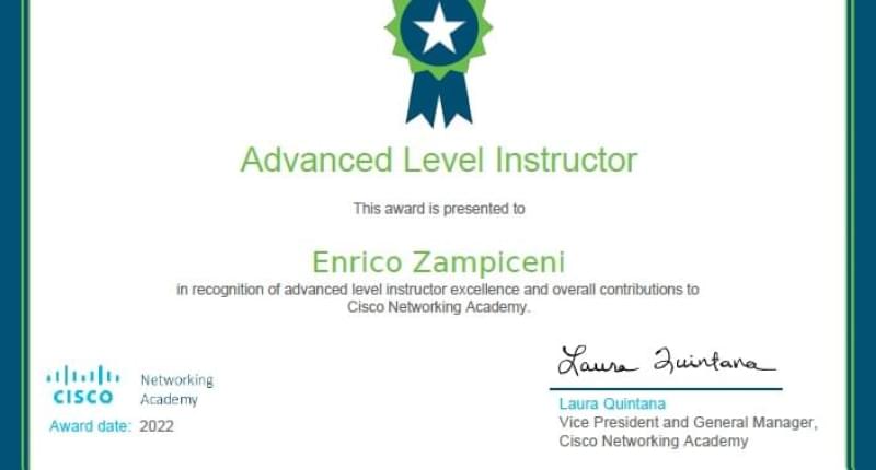 Premio Instructor Cisco Academy